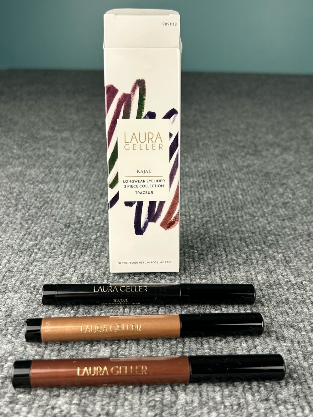 Laura Geller KAJAL 3 Colors Longwear Eyeliner Brown, Black, Toasted Kohl 1.4g x3